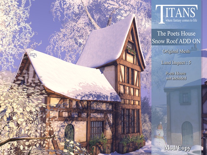 Titans - The Poet's House Snow Roof ADD ON