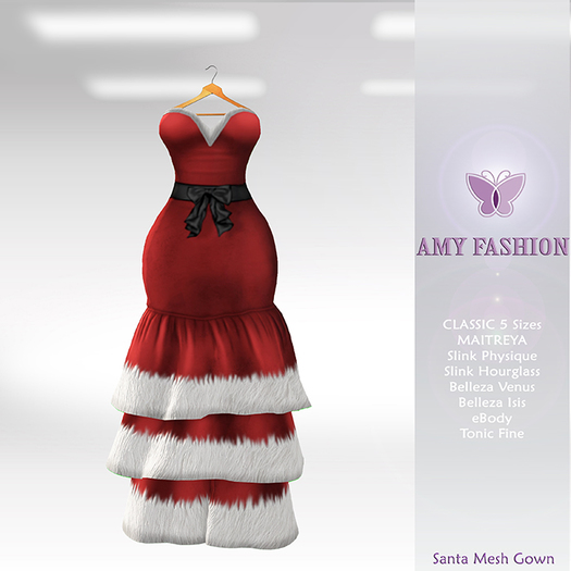 =AF= Santa Mesh Gown - Red