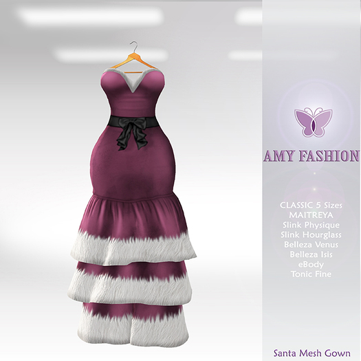 =AF= Santa Mesh Gown - Cherry