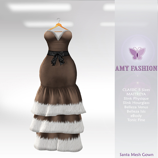 =AF= Santa Mesh Gown - Brown