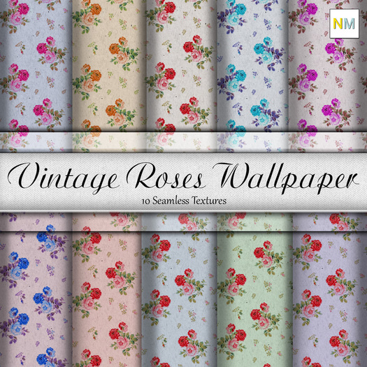 Vintage Roses Wallpaper 10 Seamless Textures NM