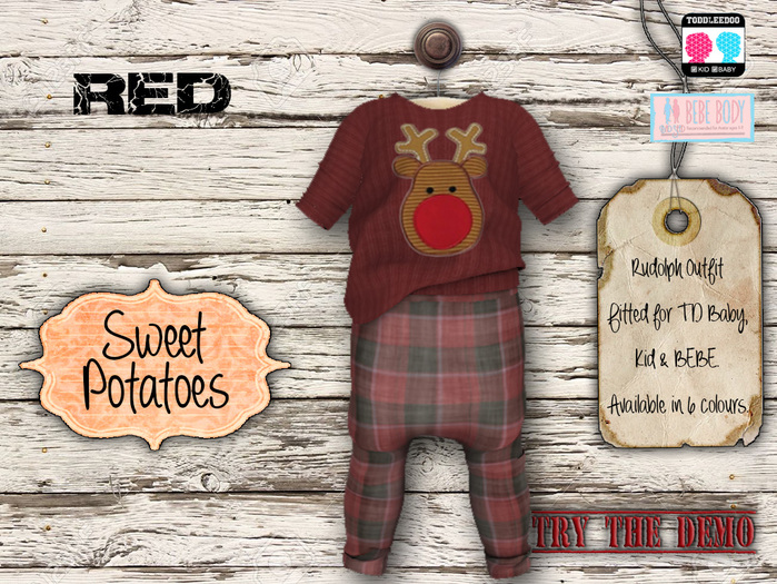 < SP > Rudolph Outfit for TD/BEBE - Red