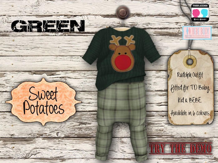 < SP > Rudolph Outfit for TD/BEBE - Green