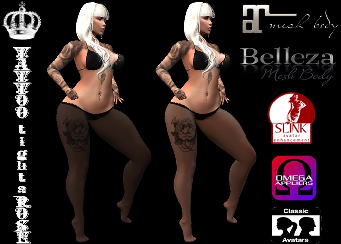 L&D Temminka - Tattoo - tights ROSE-