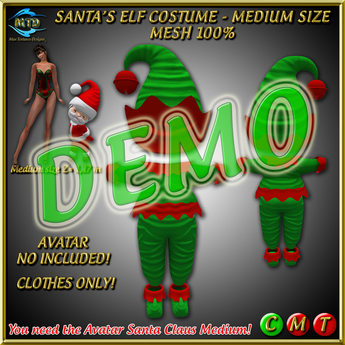 DEMO - SANTA'S ELF COSTUME - MEDIUM SIZE - MESH