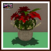 Christmas - Poinsettia Round Vase - Golden