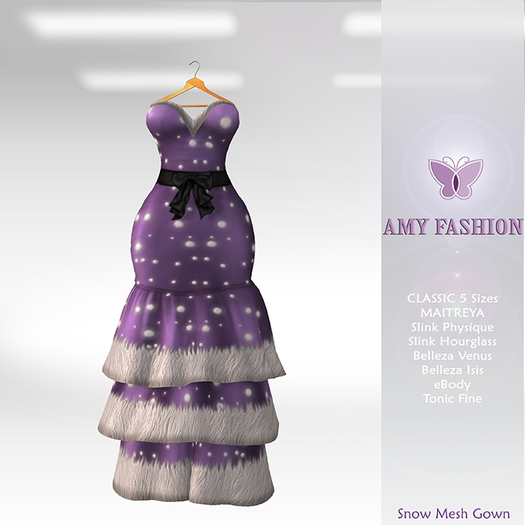 =AF= Snow Mesh Gown - Purple