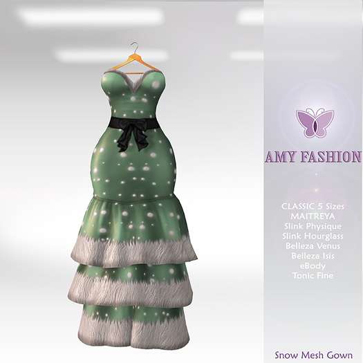 =AF= Snow Mesh Gown - Green