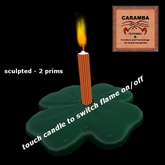 shamrock candleholder with candle (orange)  