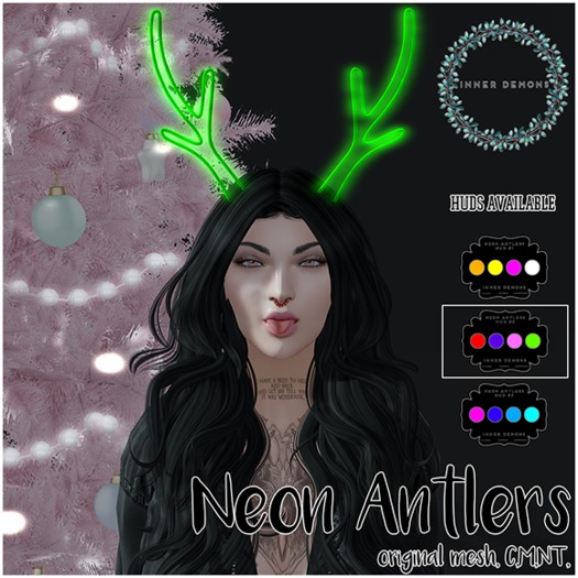 {ID} Neon Antlers HUD#2 {add to unpack}