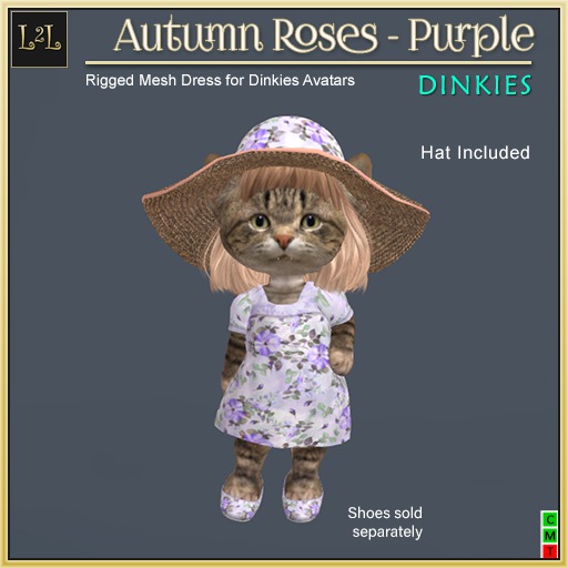 L2L Autumn Roses Dinkies Dress - Purple