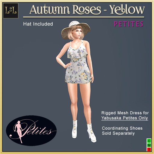 L2L Autumn Roses Petite Dress - Yellow