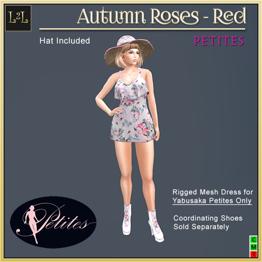 L2L Autumn Roses Petite Dress - Red