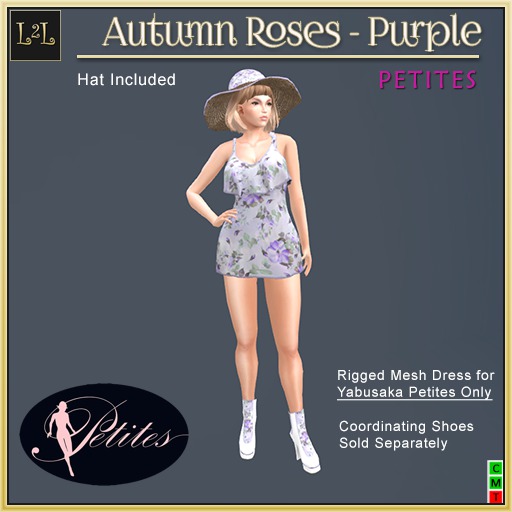 L2L Autumn Roses Petite Dress - Purple