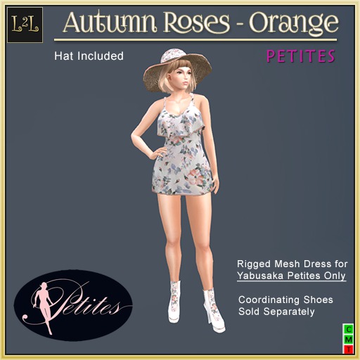 L2L Autumn Roses Petite Dress - Orange