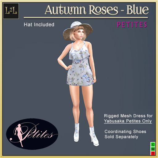 L2L Autumn Roses Petite Dress - Blue