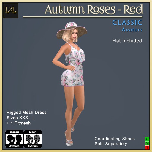 L2L Autumn Roses Dress - Red