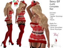 *BSASSY* SEXY SOFT ELF DRESS RED WITH BOOTS