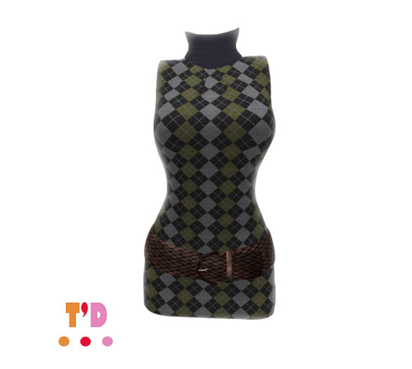 TD Mesh Sweater MiniDress GREEN Tweed (all sizes)