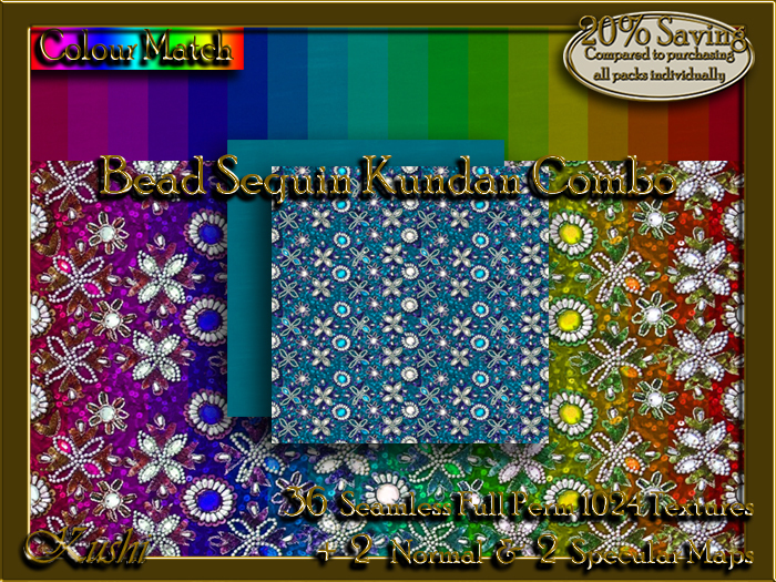 !Kushi! BeadSequinKundanCOMBO Textures -WEAR TO UNPACK