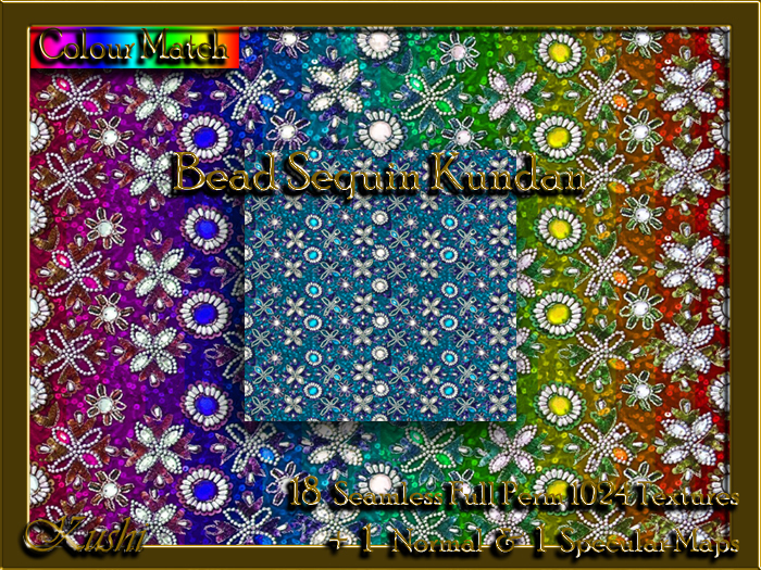 !Kushi! BeadSequinKundan Textures -WEAR TO UNPACK