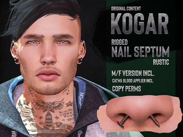 KOGAR / Nail Septum / Rustic [HUD/wear]
