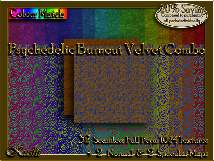 Psychedelic Burnout Velvet Combo Textures