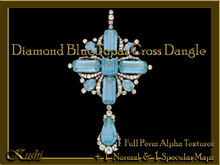 !Kushi! DiamondBLUETOPAZCrossDangle Textures -WEAR TO UNPACK