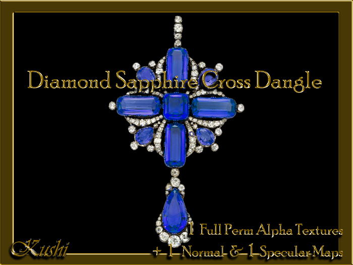 !Kushi! DiamondSAPPHIRECrossDangle Textures -WEAR TO UNPACK