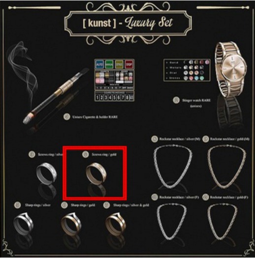.04 [ kunst ] - Screws ring / gold