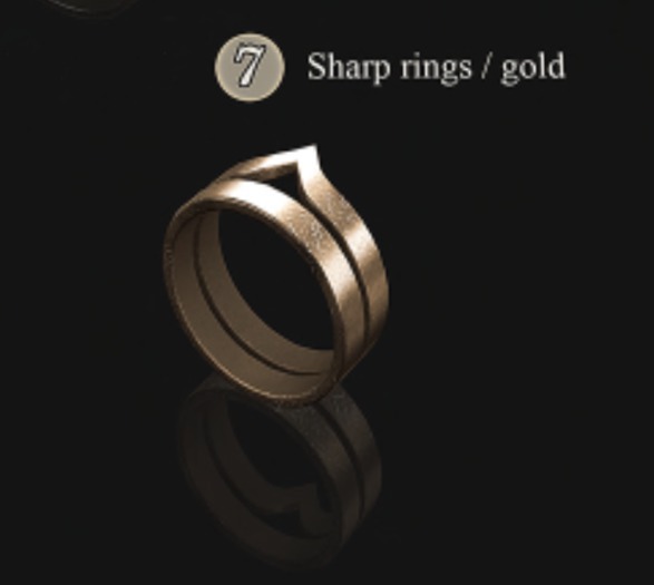 .07 [ kunst ] - Sharp rings / gold