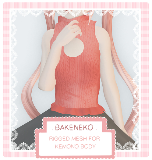 . BAKENEKO . REI'S CHEST, CUTOUT TURTLENECK SWEATER