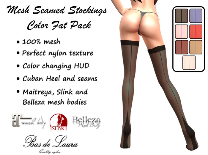 Laura's Sheer Mesh Stockings With Seams