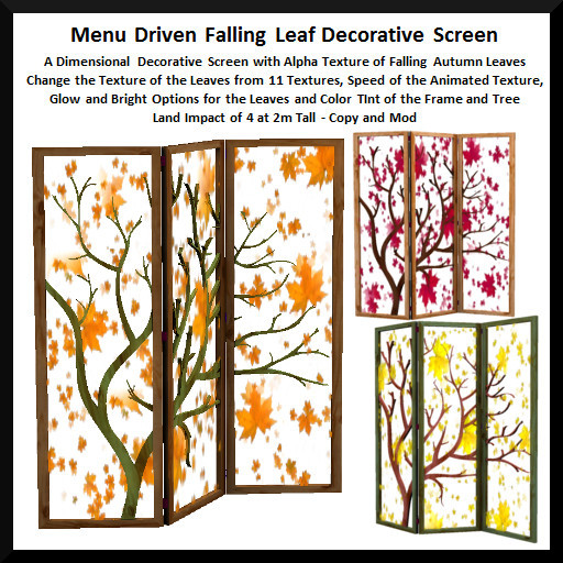 Menu Driven Falling Leaf Decorative Screen