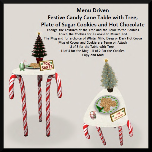 Candy Cane Table with Cookies and Cocoa