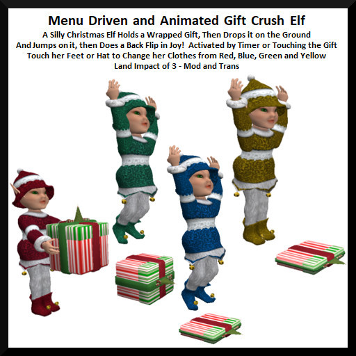 Menu Driven and Animated Gift Crush Elf - Boxed