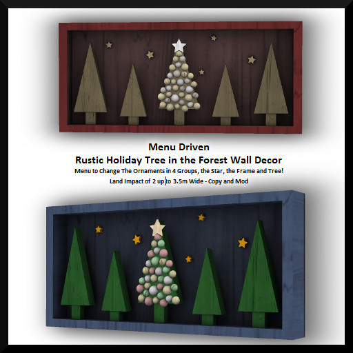 Menu Driven Rustic Holiday Tree in the Forest Wall Decor