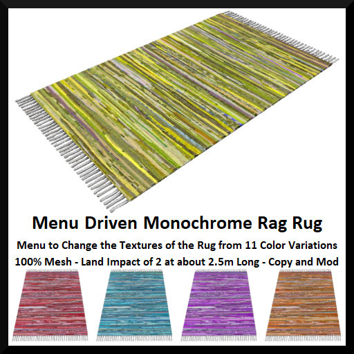 Menu Driven Monochrome Rag Rug