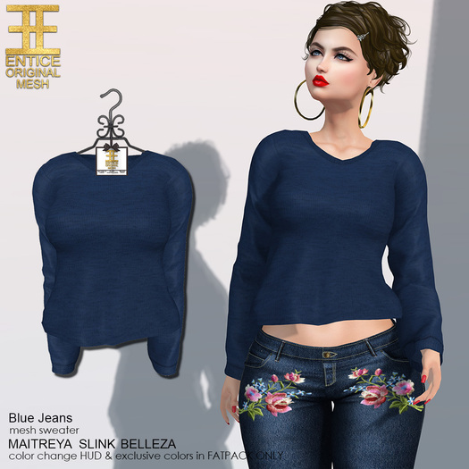 Entice - Blue Jeans Sweater - Blue