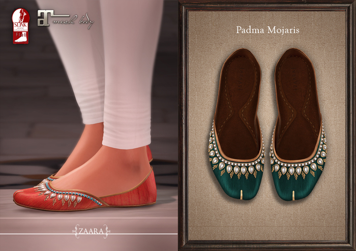 {Zaara} Padma Mojari shoes *pine*