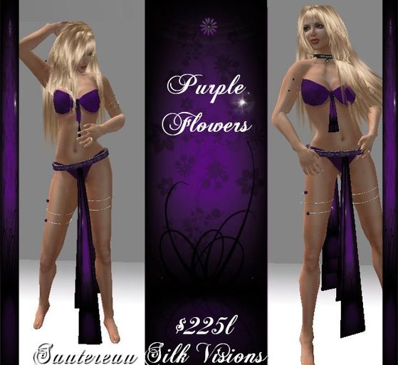 CR-SAUTEREAU PURPLE FLOWER SILKS