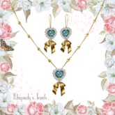 *RJ* Royal Heart Jewelry Set - Gold - Aquamarine