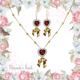 *RJ* Royal Heart Jewelry Set - Gold - Ruby