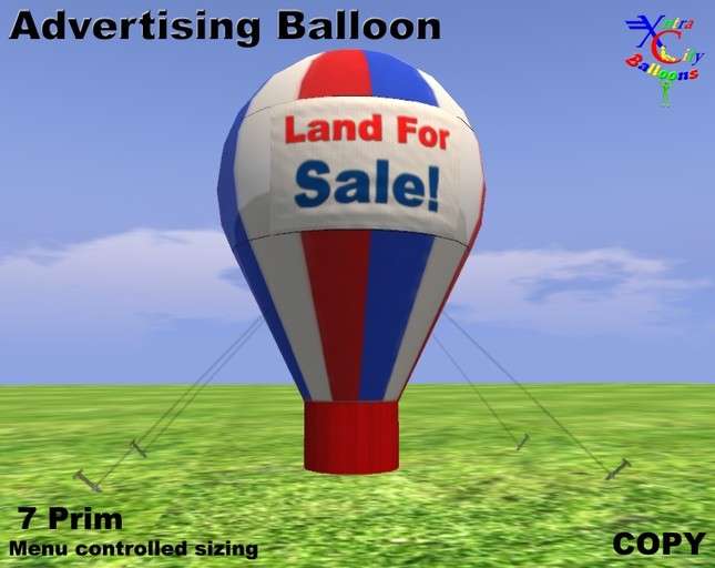 Advertising Balloon - Land For Sale - Red White & Blue - COPY - Xntra City Balloons