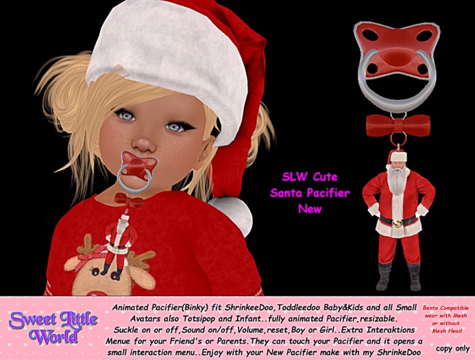 SLW Cute Santa Pacifier New