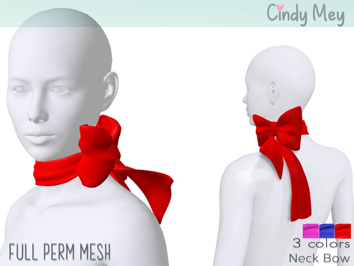 Second Life Marketplace - Full Perm mesh Neck Bow (rigged neck wrapped bow)