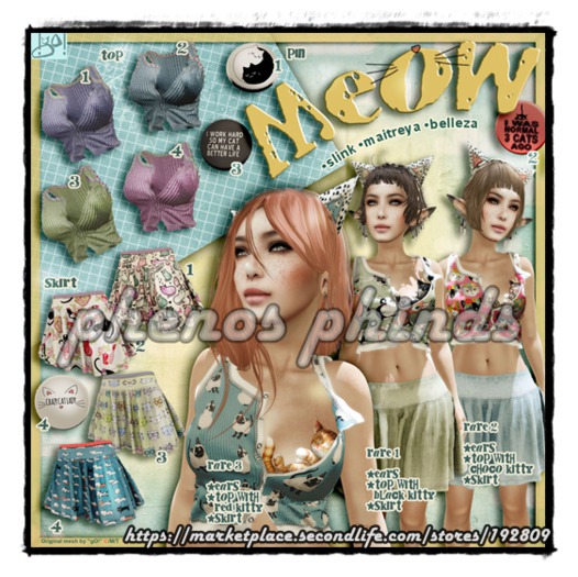 !gO! Meow! cat top - 2 RARE