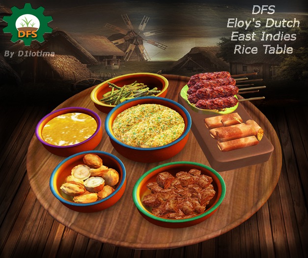 DFS Eloy's Dutch East Indies Rice Table (Rare)