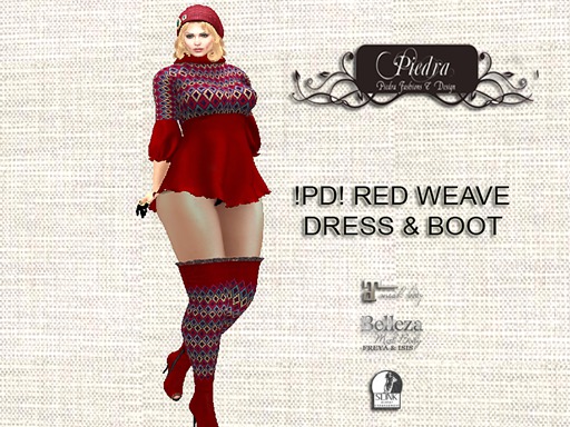 !PD! RED WEAVE DRESS & BOOT
