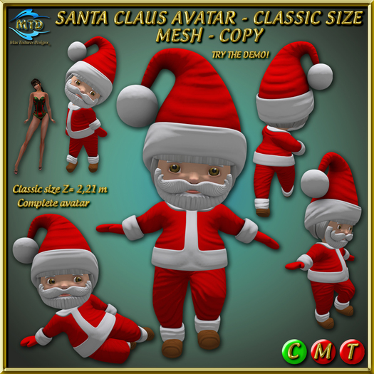 SANTA CLAUS AVATAR - COPY - CLASSIC SIZE - MESH